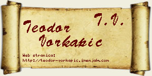 Teodor Vorkapić vizit kartica